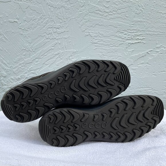 NWT ECCO Men's Brown Strike Tie Leather Suede Comfort Derby Shoes - Picture 9 of 10